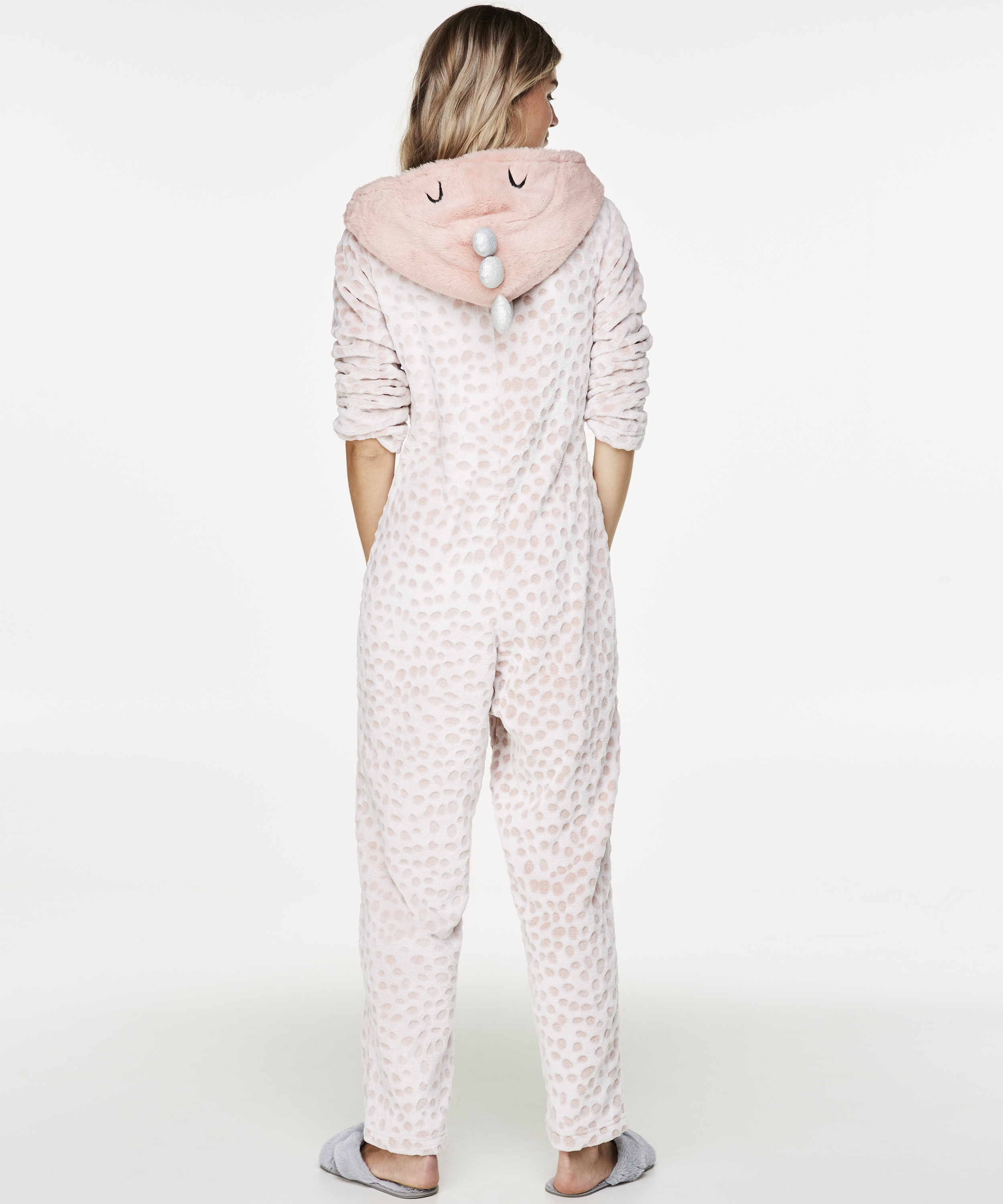 Novelty Fleece Onesie, Rosa, main