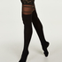 Lurex Stripe Top 50 Denier Hold-Ups, Svart
