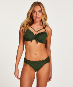 Polstret bikinitopp med bøyle Scallop, Grønn
