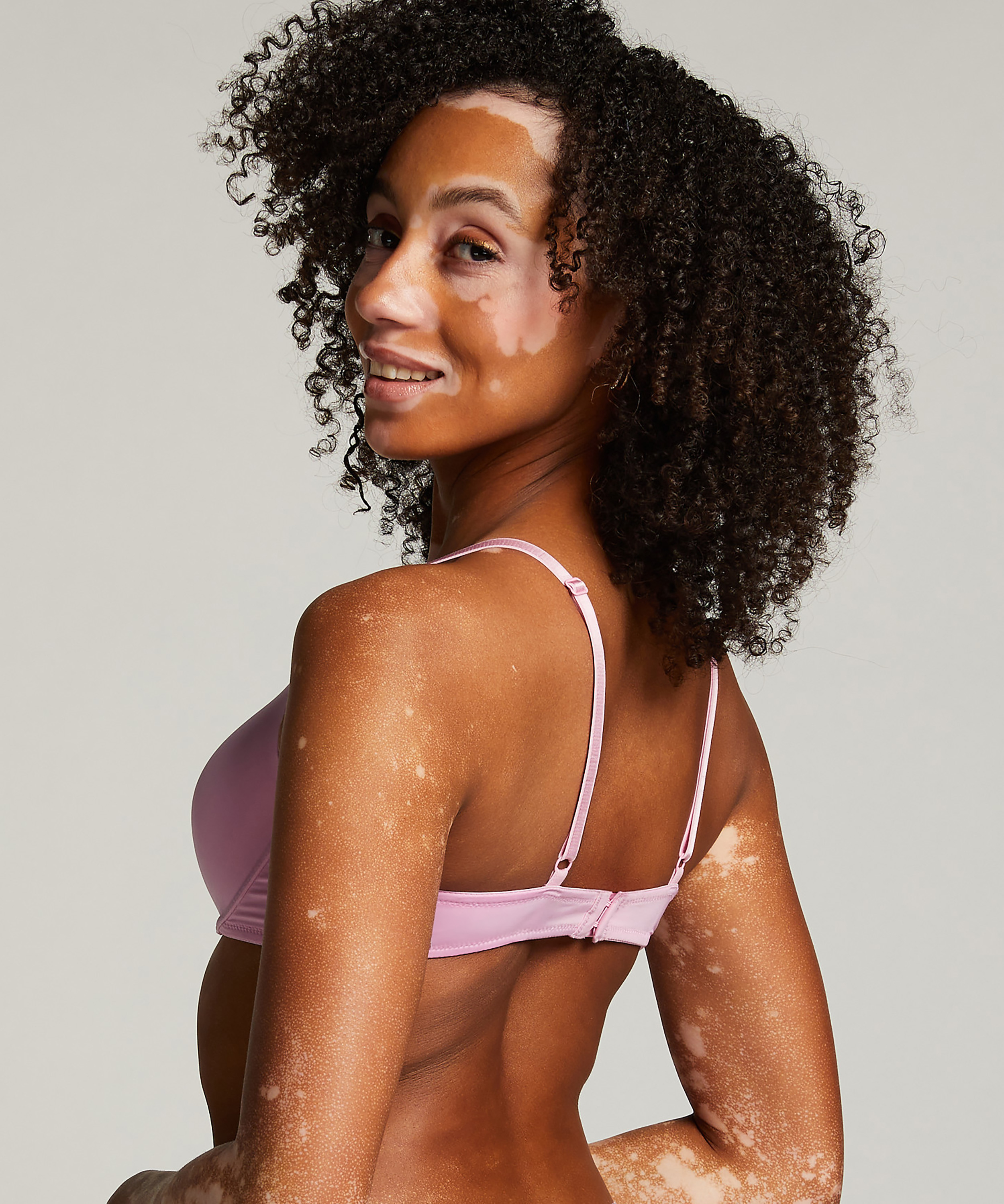 Vattert bh med b&oslash;yle Plunge, Rosa, main