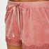 Velvet lace shorts, Rosa