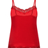 Cami-topp Velours Lace, Rød