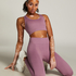 HKMX High waisted sømløs treningstights, Lilla