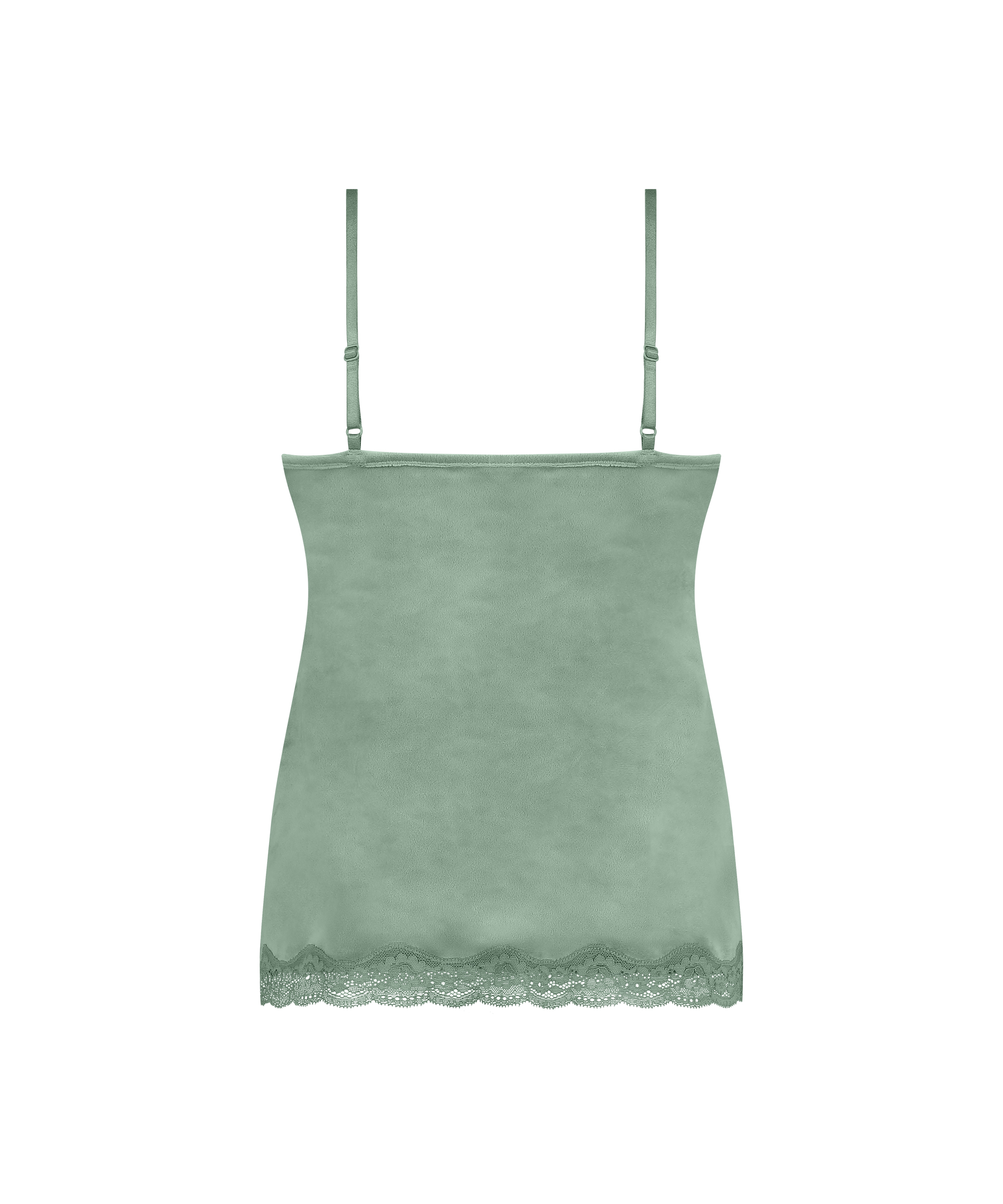 Cami-topp Velours Lace, Grønn, main