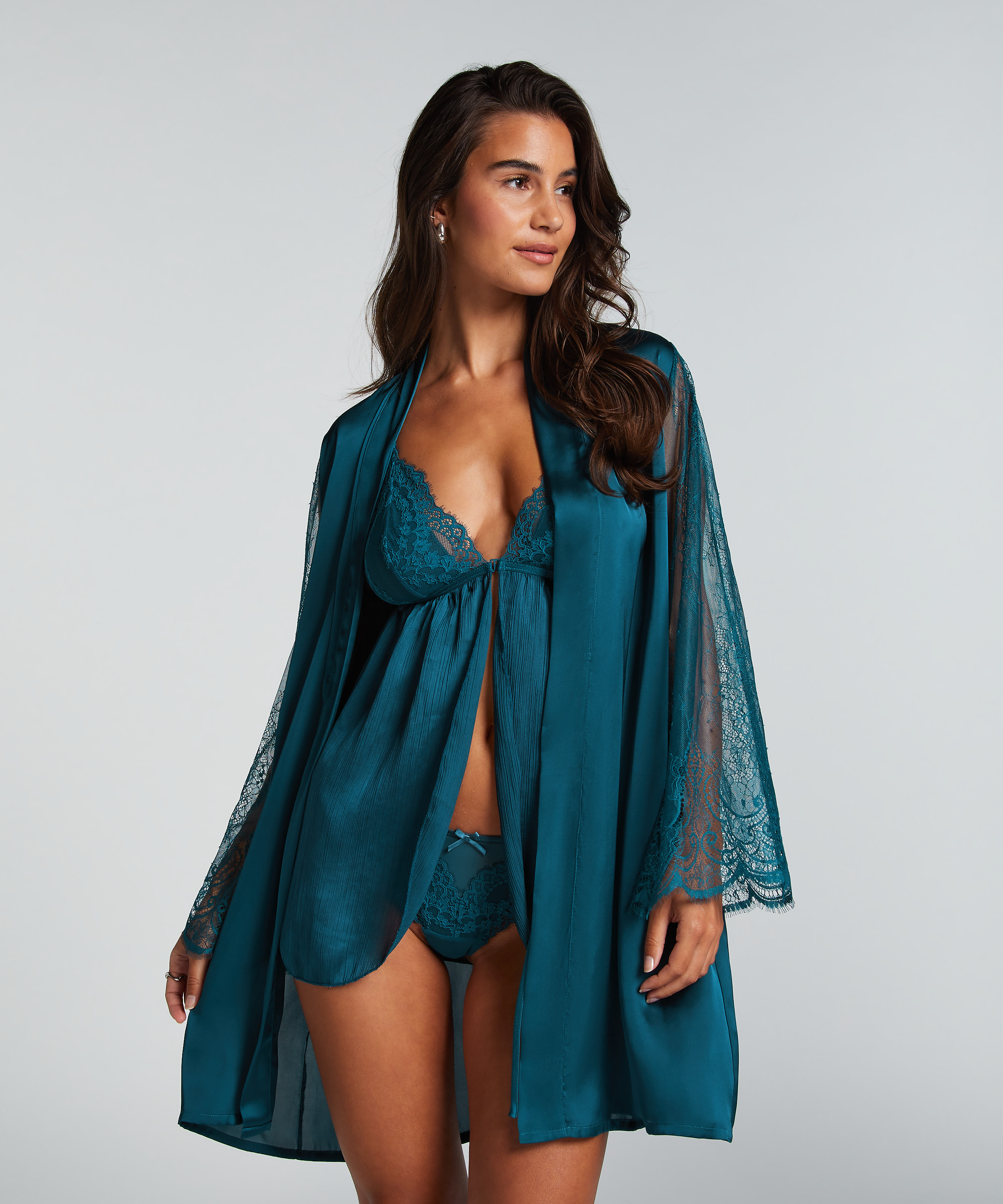Kimono Satin, Blå, main