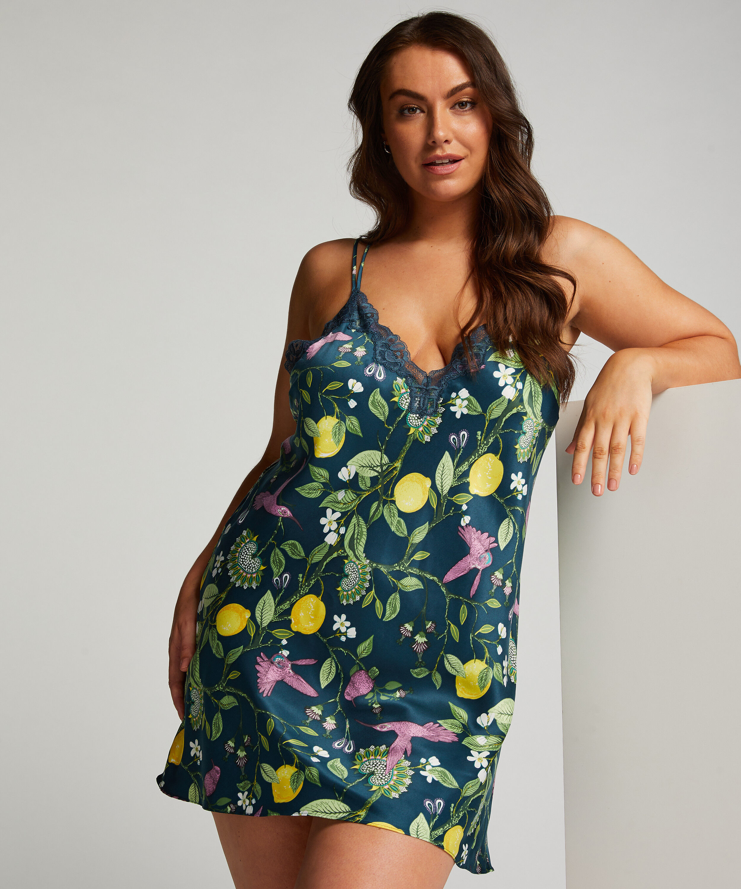 Underkjole Satin, Bl&aring;