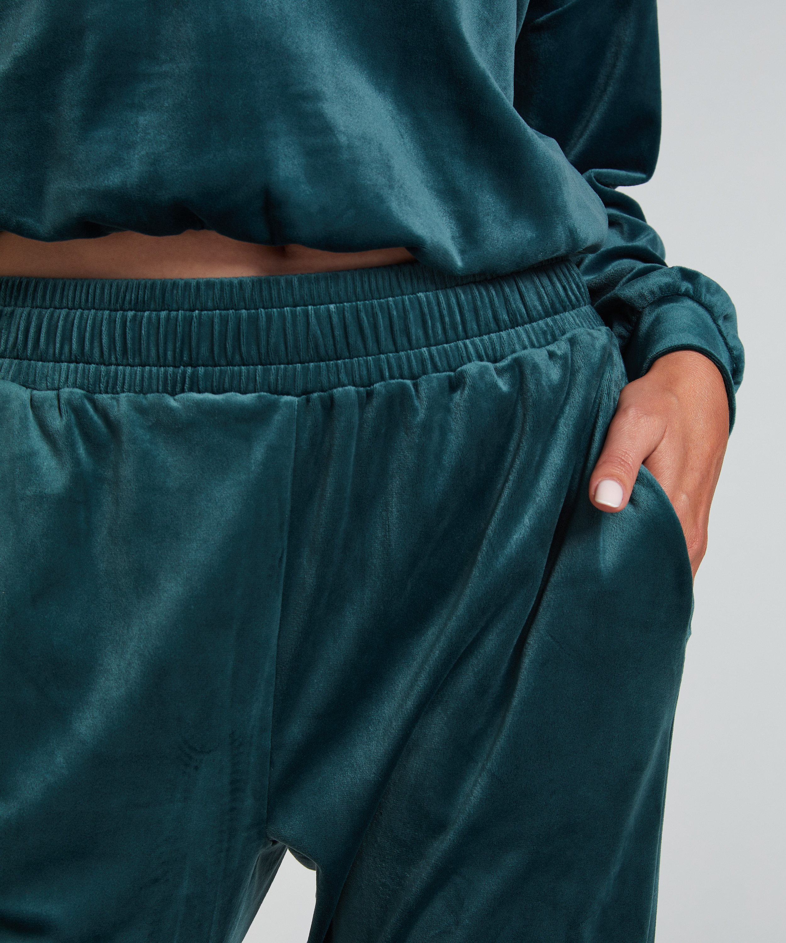 Joggebukser Velours, Grønn, main