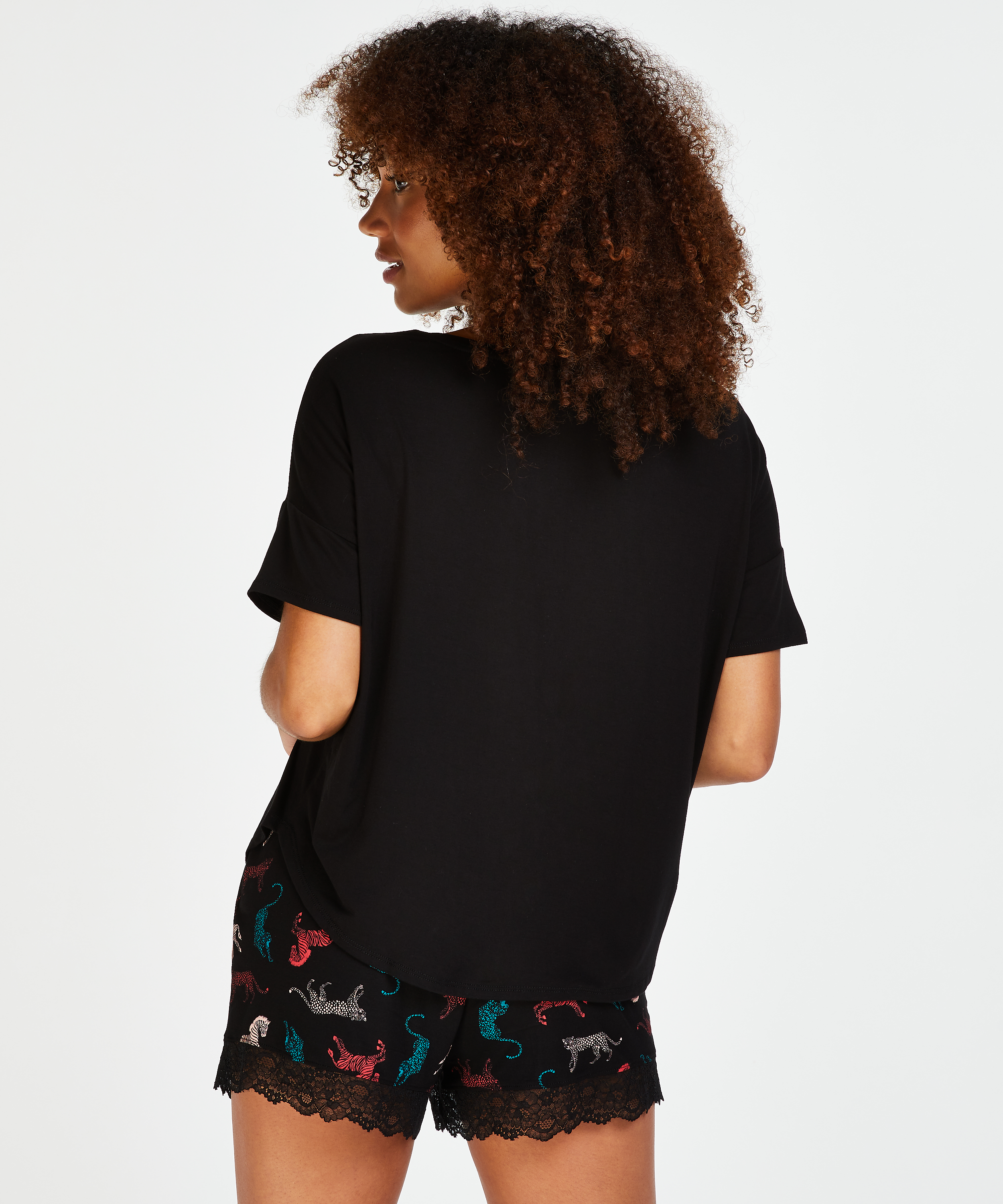 Kort pysjamassett, Svart, main