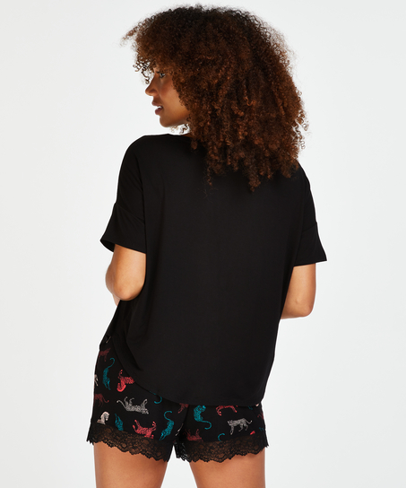 Kort pysjamassett, Svart