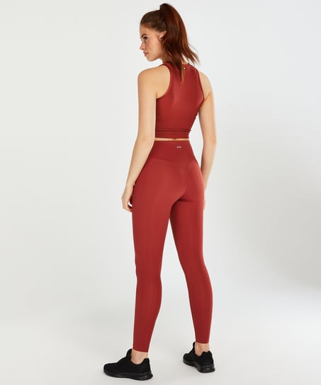 HKMX Twisted Rib sports-croptopp tank, Rød