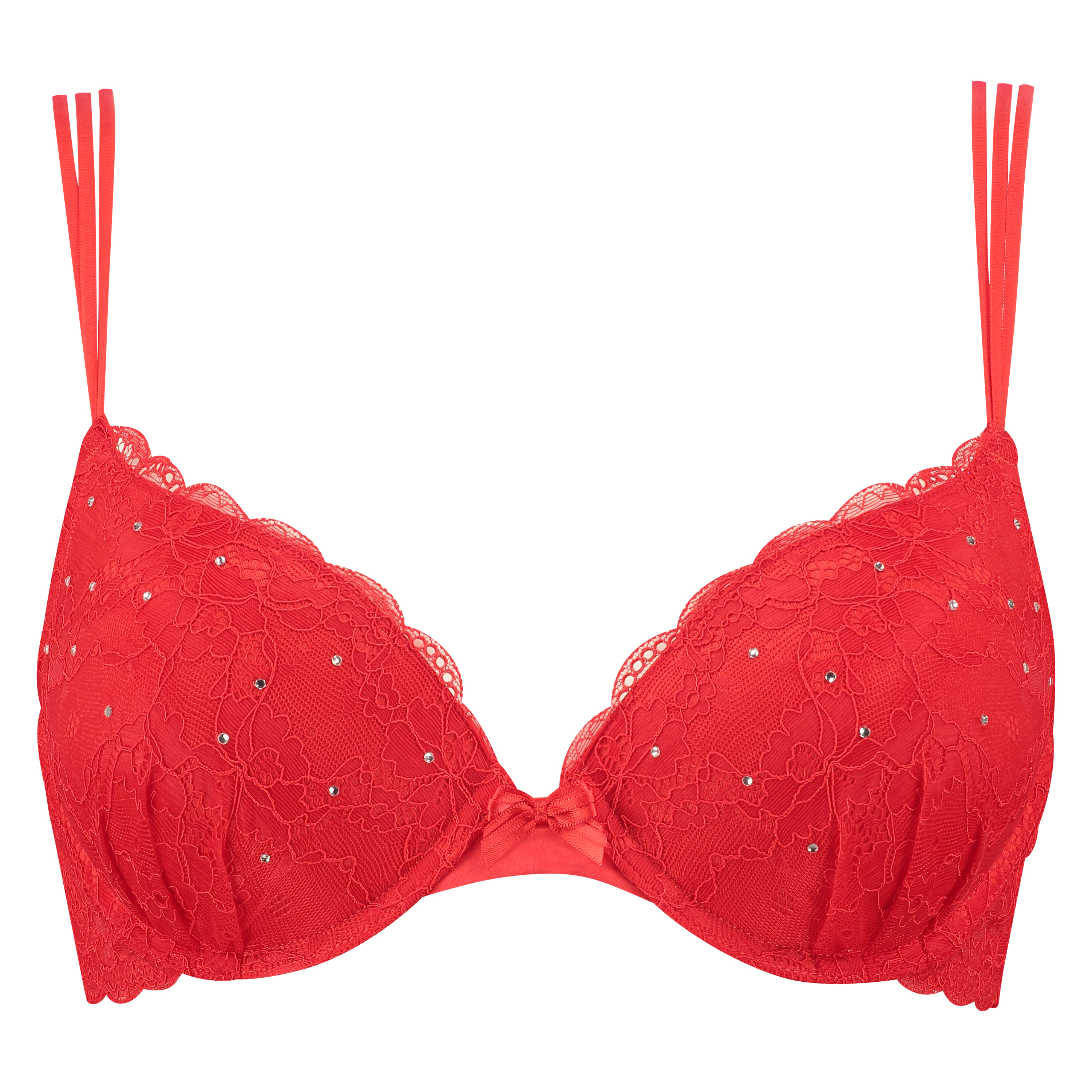 Padded underwired push-up bra Candy, Rød, main