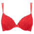 Padded underwired push-up bra Candy, Rød
