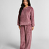 Langermet Topp Fluffy Fleece, Rosa