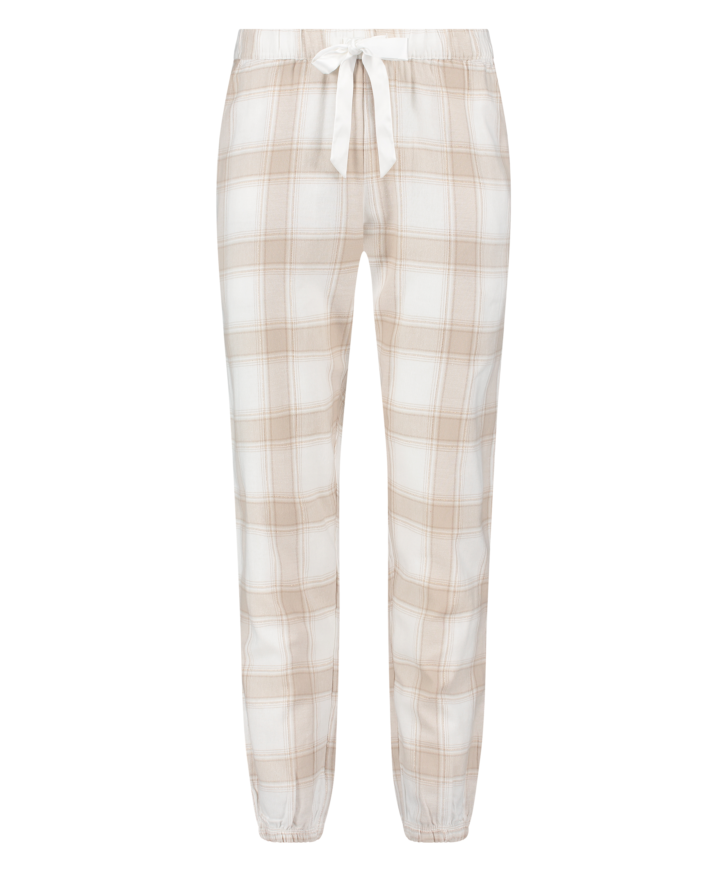 Flannel pysjamasbukse, Beige, main