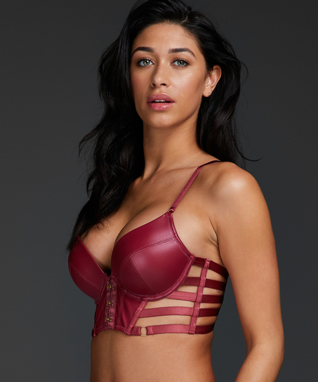 Vicky polstret pushup-BH med spiler, Rød