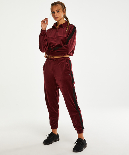 HKMX Velours sportsbukse, R&oslash;d