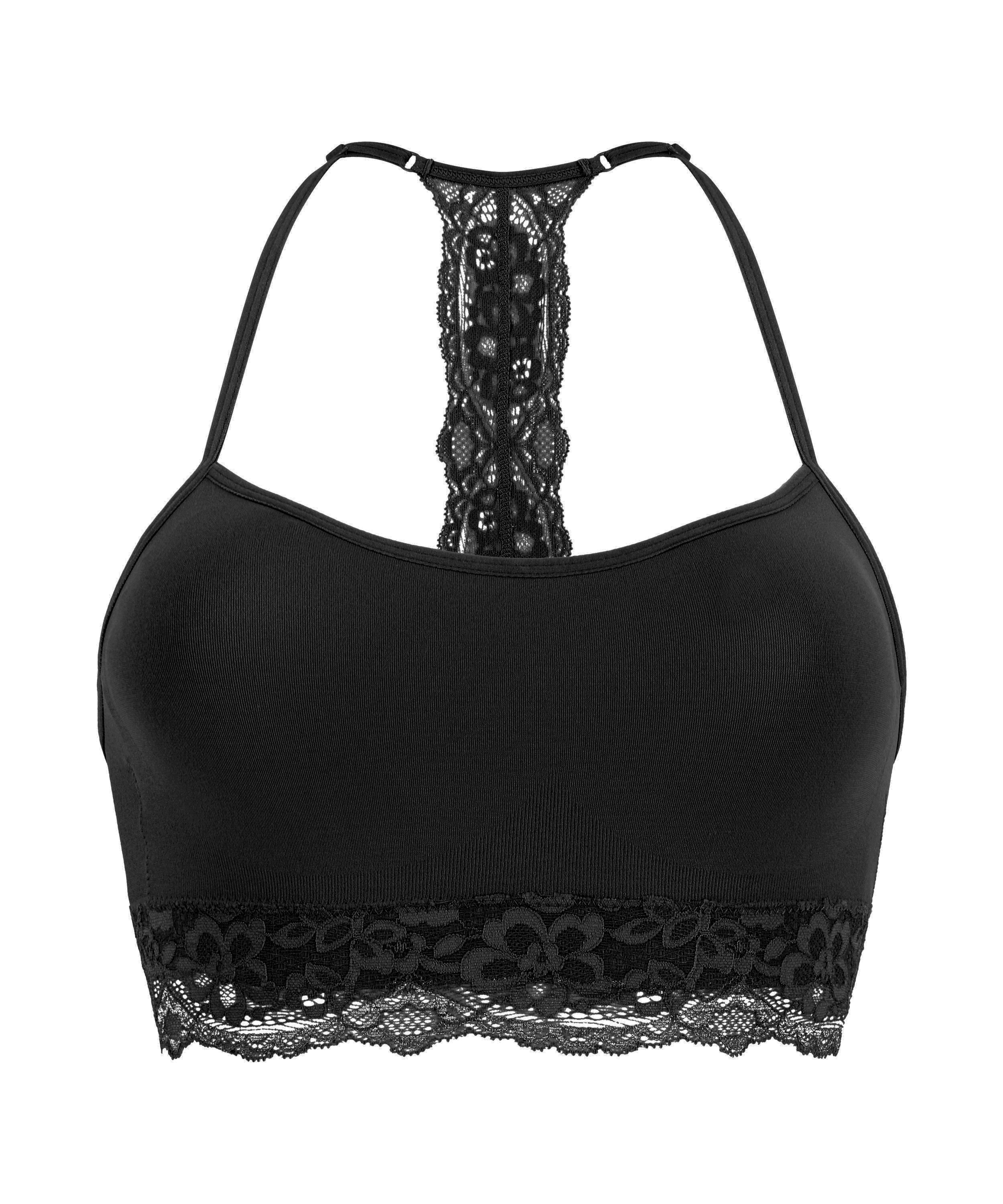 Sømløs bralette Marine, Svart, main