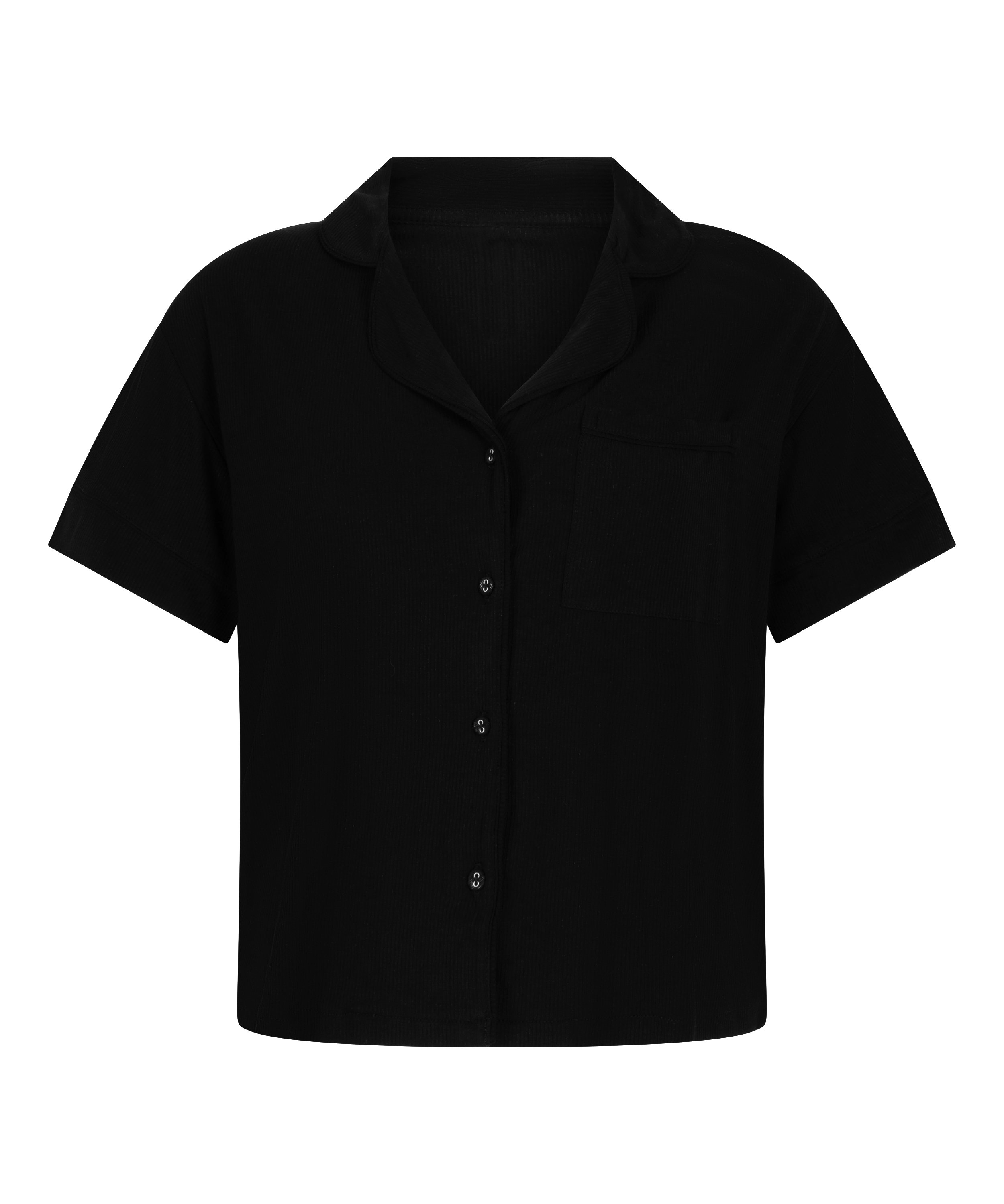 Essential kortermet jakke i jerseystoff, Svart, main