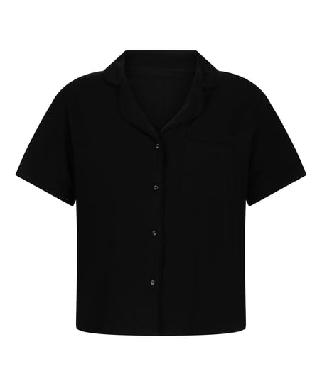 Essential kortermet jakke i jerseystoff, Svart