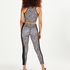 HKMX Leopard cropped sportstanktopp, Grå