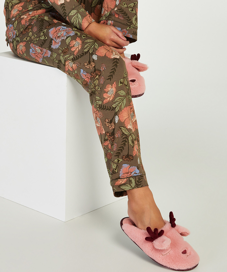 Slippers reinsdyr Luna, Rosa