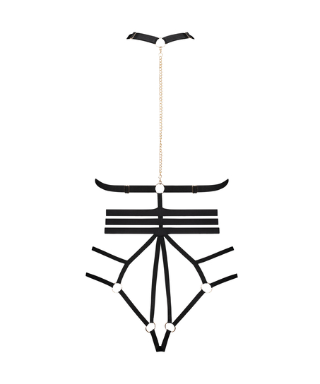 Body med åpent skritt Dominatrix, Svart