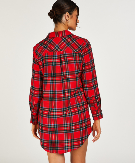 Menshirt nattskjorte i jersey, Rød