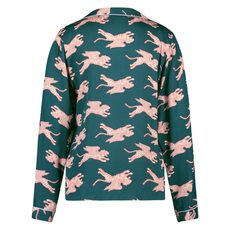 Woven pyjamasjakke lange ermer, Bl&aring;