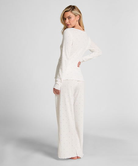 Pyjamabukser Pointelle, Blå