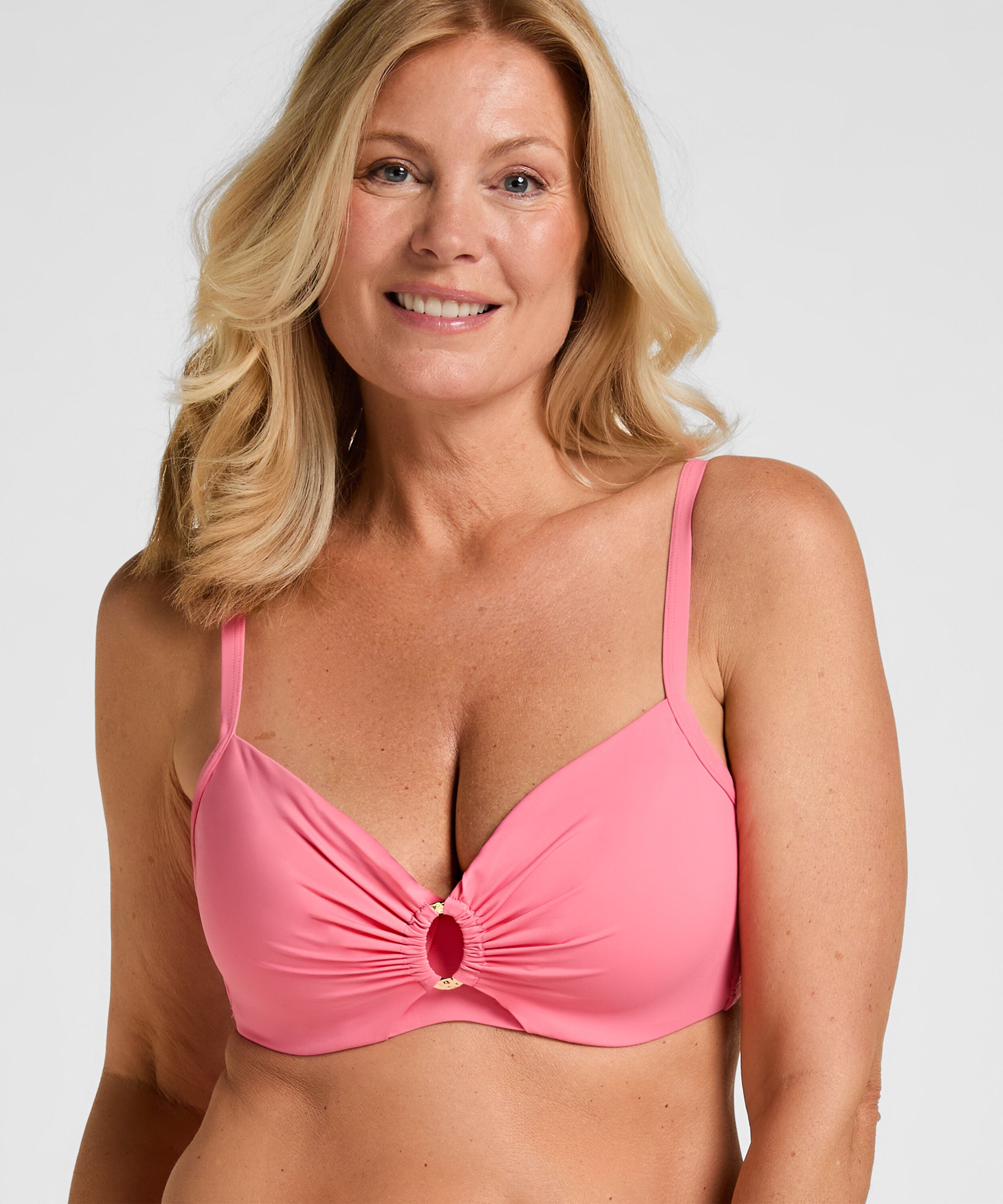 Luxe upolstret bikinitopp med spiler, Rosa