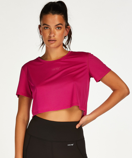 HKMX Crop-topp Mesh, Rosa