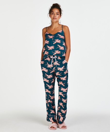 Capri Woven pyjamasbukser, Bl&aring;