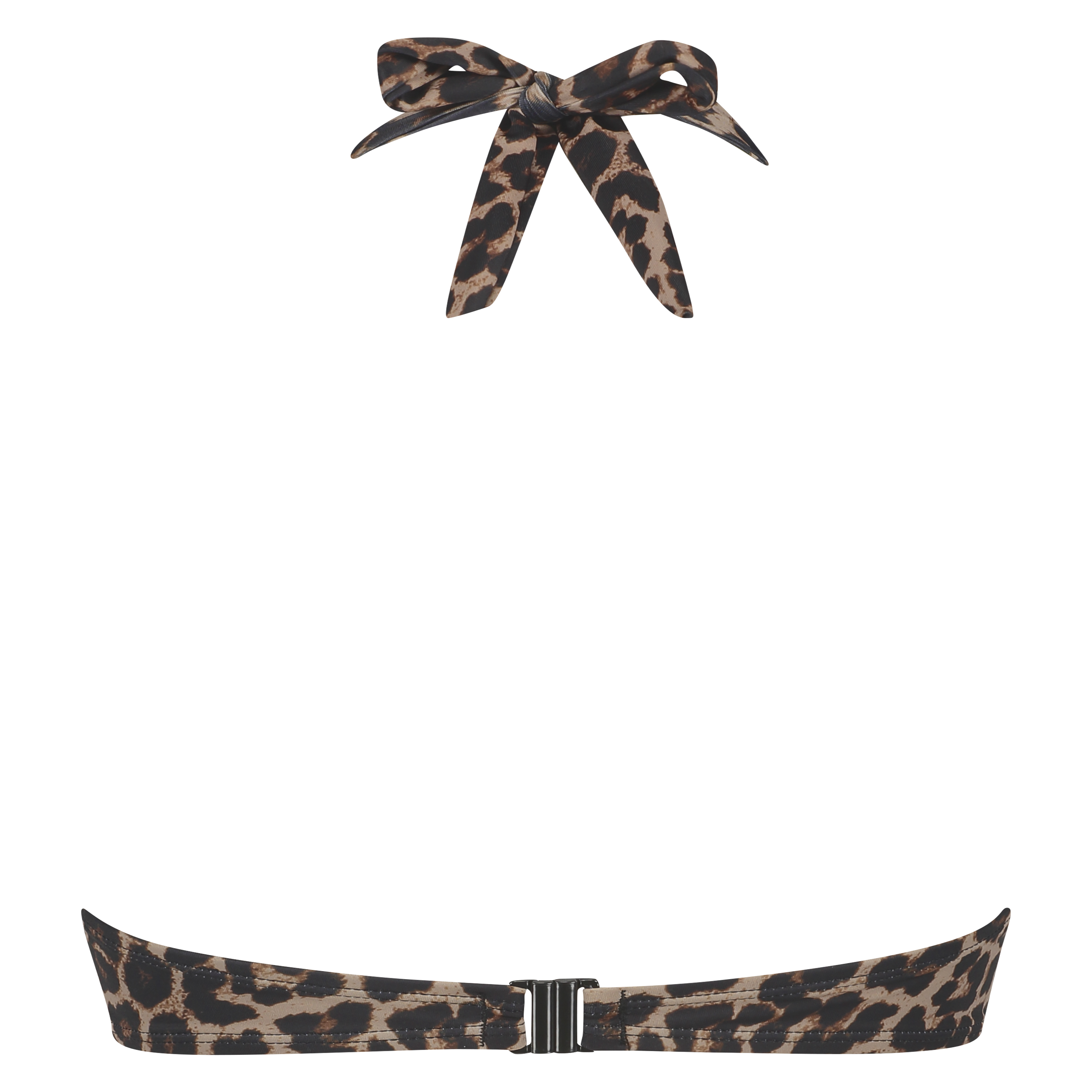 Leopard polstret pushup bikinitopp med spiler, Beige, main