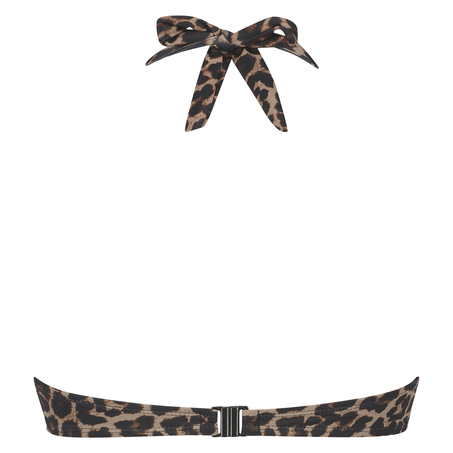 Leopard polstret pushup bikinitopp med spiler, Beige