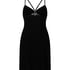 Slipdress i jersey med blonderygg, Svart