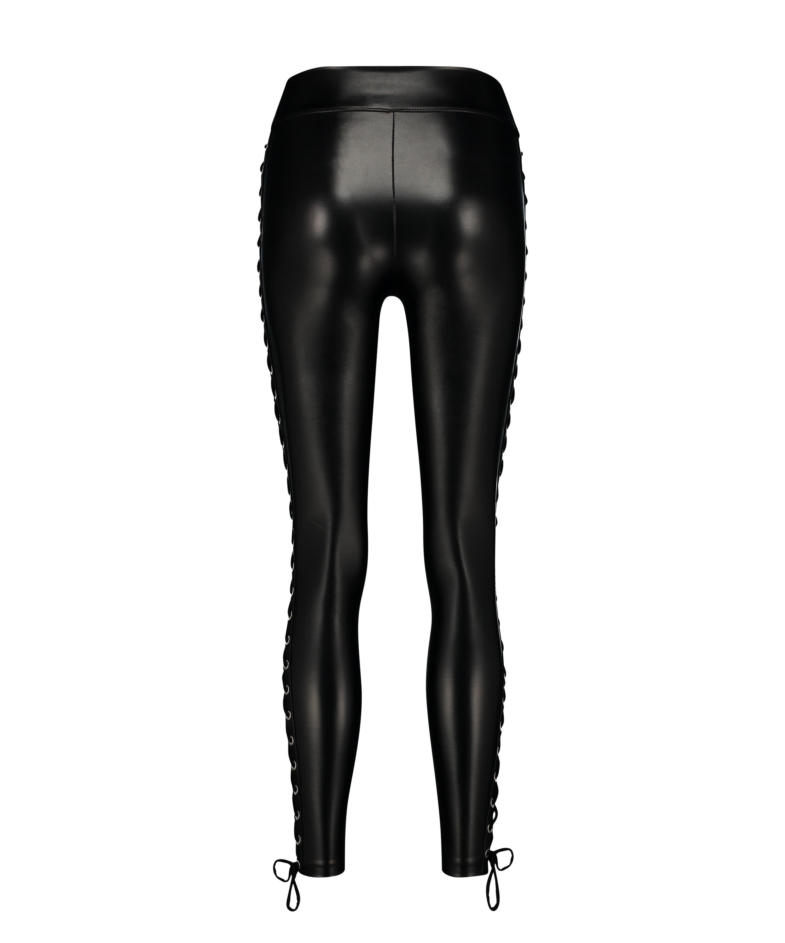 Lace up tights, Svart, main