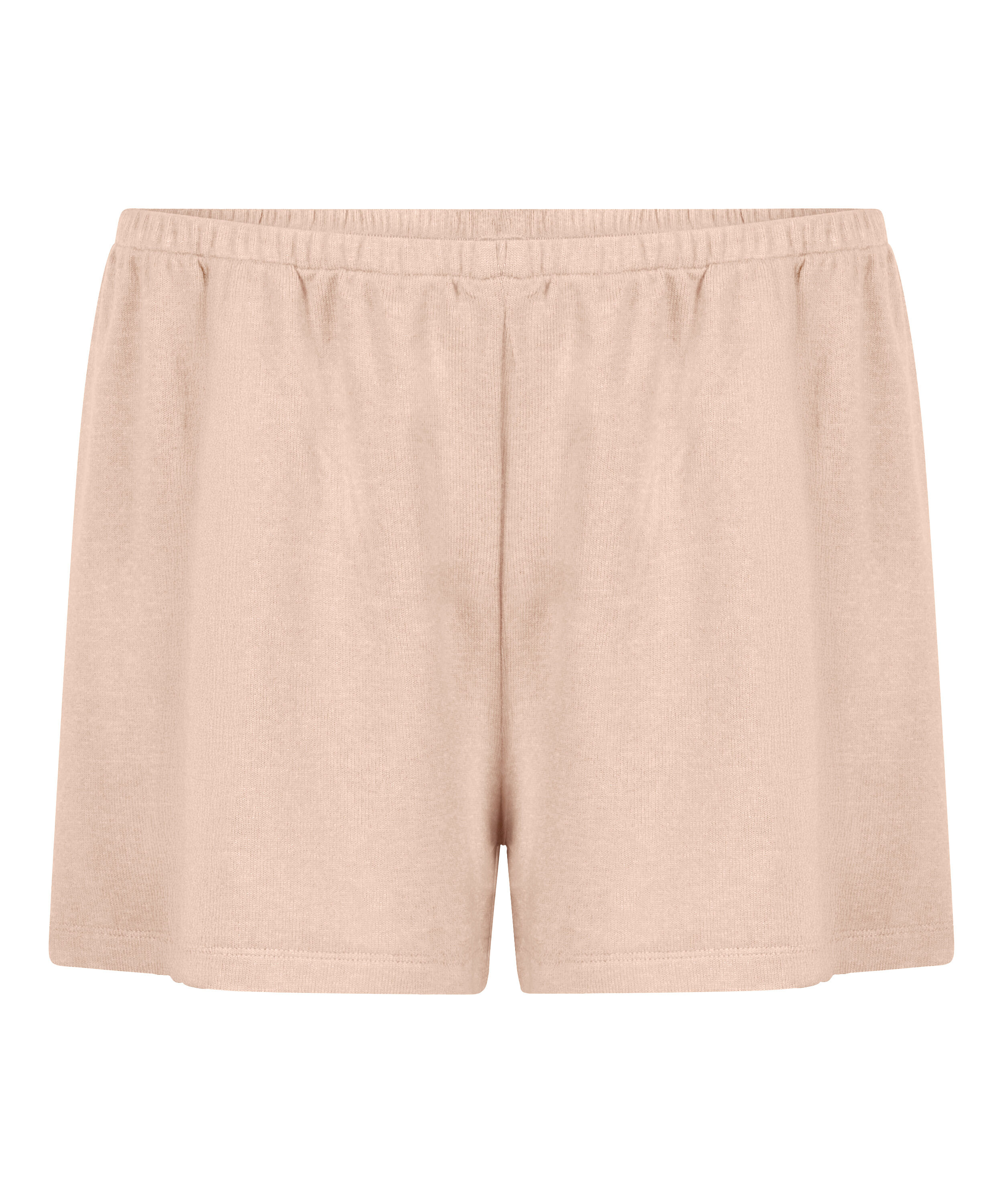 Pysjamashorts i b&oslash;rstet jersey, Beige