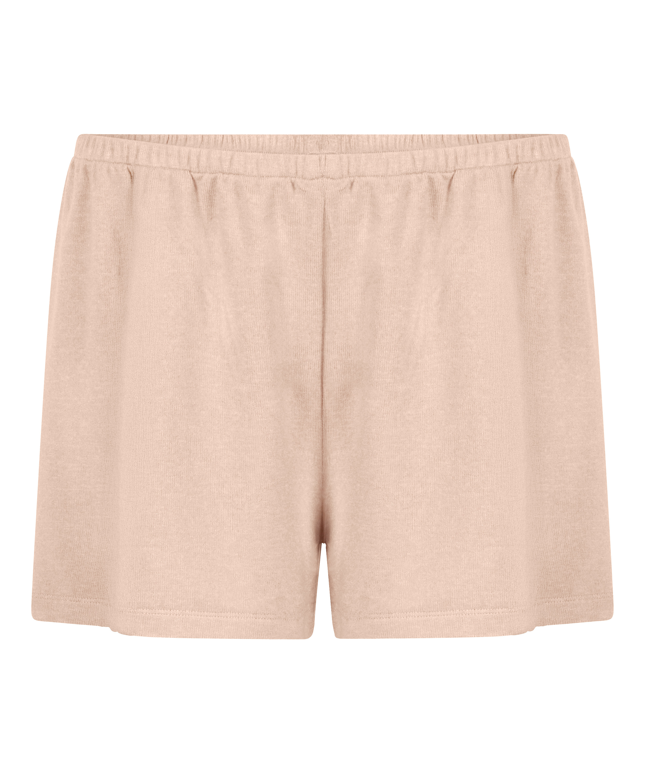 Pysjamashorts i b&oslash;rstet jersey, Beige, main