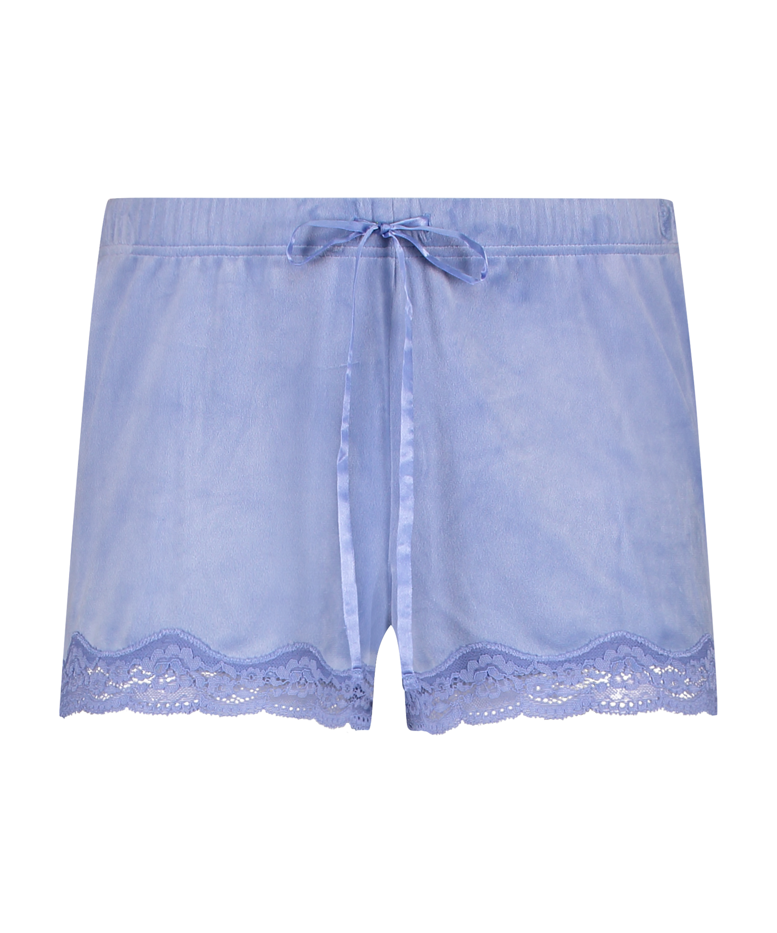 Velvet lace shorts, Blå, main