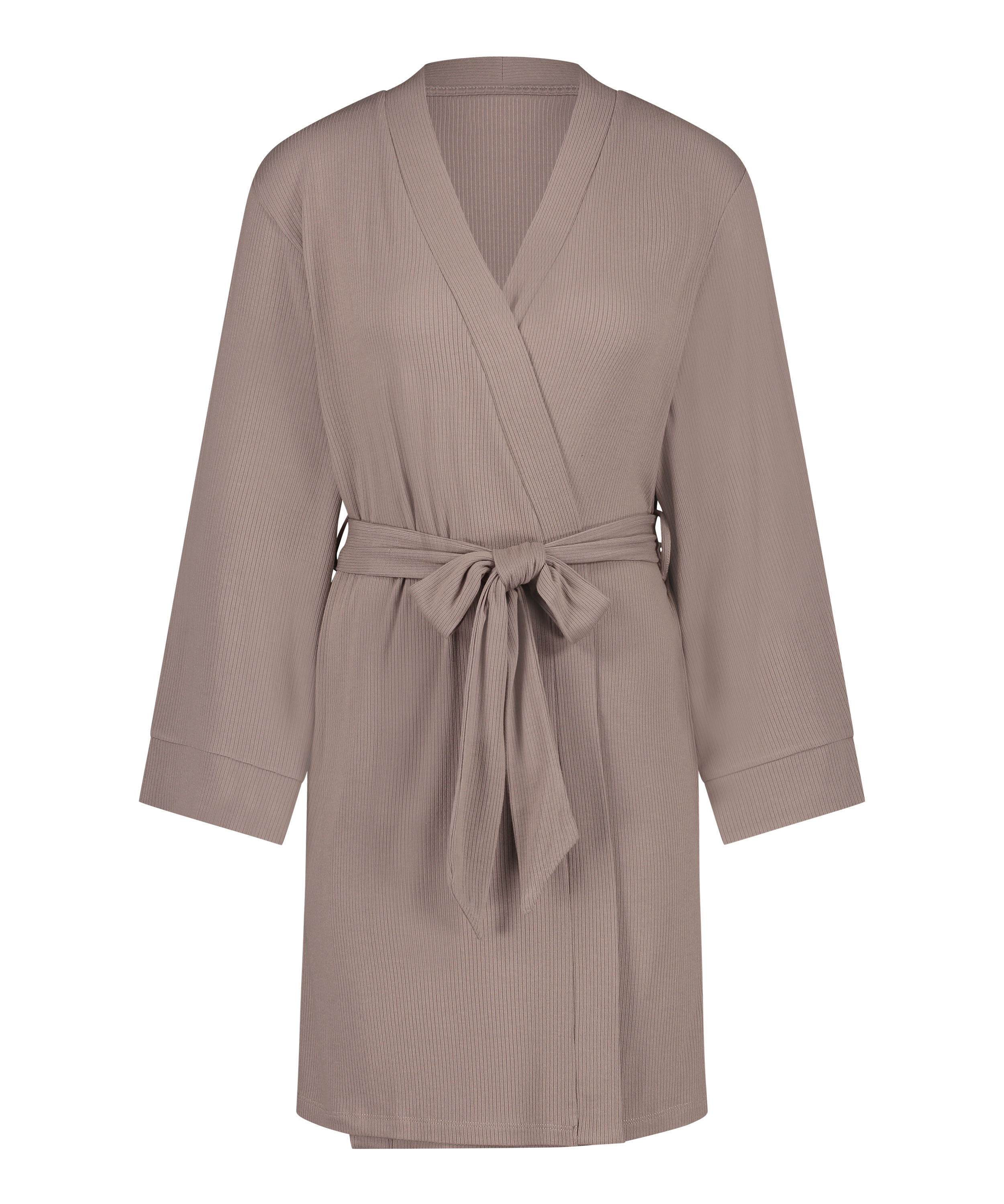 Ribbet kimono, Brun, main