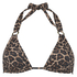 Leopard triangle bikinitopp, Beige