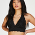 Rosalyn polstret halter bralette, Svart