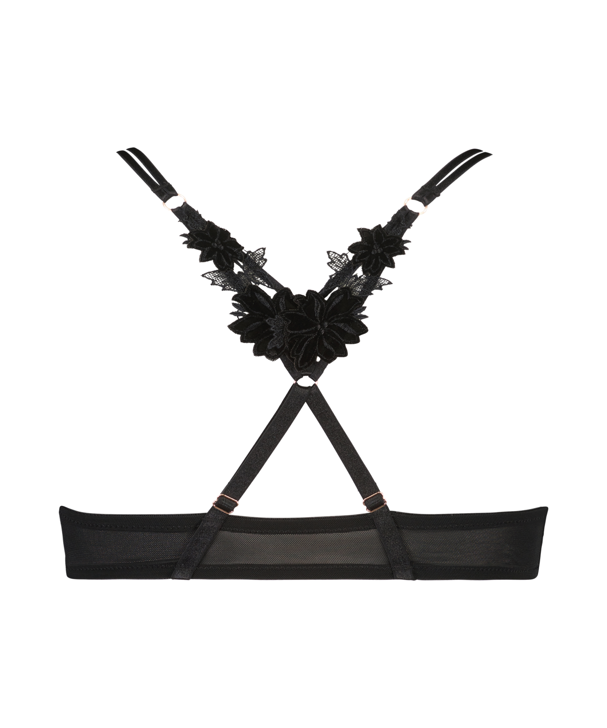 Kelsey polstret pushup-BH med spiler Lucy Hale, Svart, main