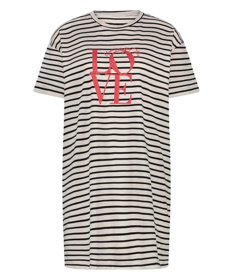 Nattskjorte med rund hals, Svart