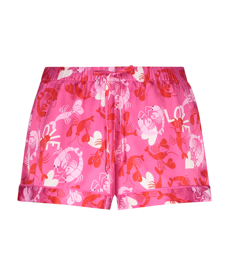 Pyjamasshorts i sateng, Rosa