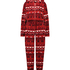 Fairisle flanellfleece onesie, Rød