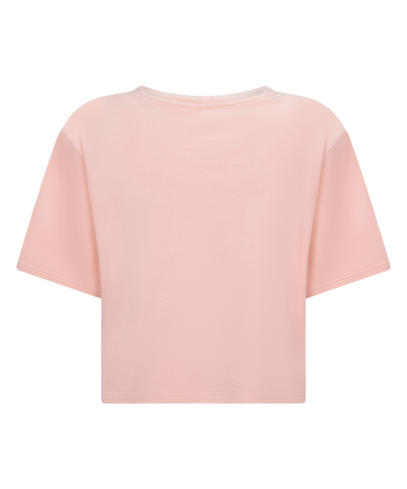 Top Velours Pocket, Rosa
