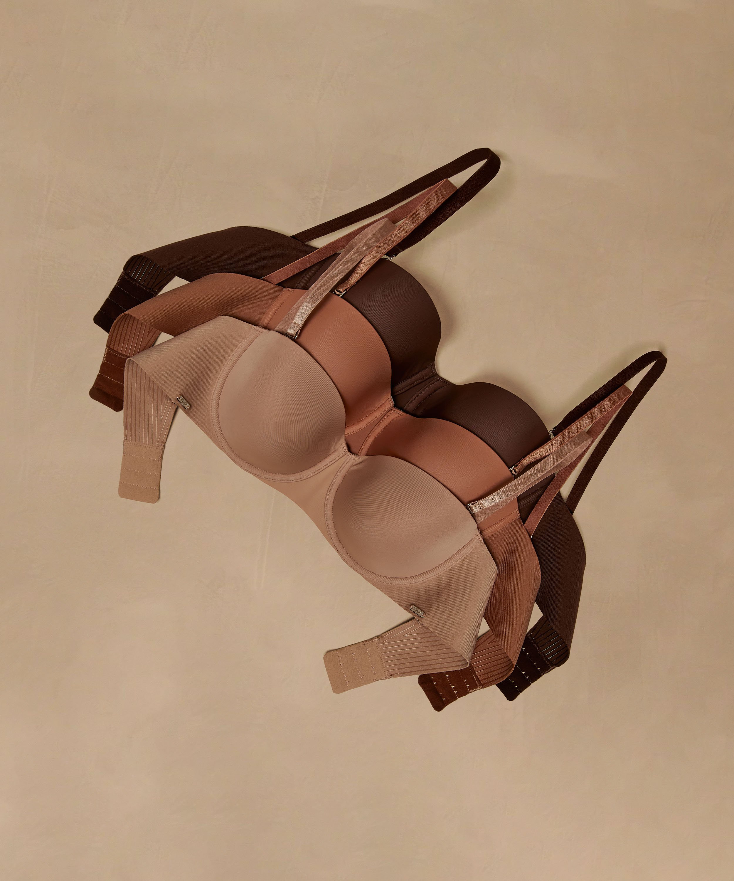 Vattert bh met bøyle stroppeløs Jane, Beige, main