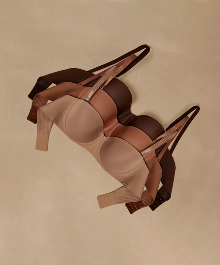 Vattert bh met bøyle stroppeløs Jane, Beige