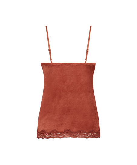 Cami-topp Velours Lace, Brun
